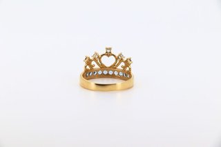 ANILLO GRANDE CORONA CIRCONITAS AZULES.