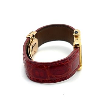Cartier Tank Louis Oro y Piel Roja