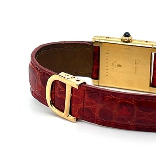 Cartier Tank Louis Oro y Piel Roja