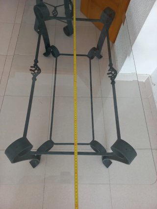 Mesa centro forja y cristal