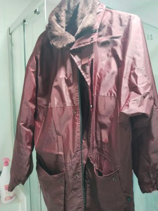 Chaqueta Invierno Impermeable Marrón/Rojo