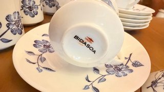 Juego de café Bidasoa porcelana azul 6 servicios