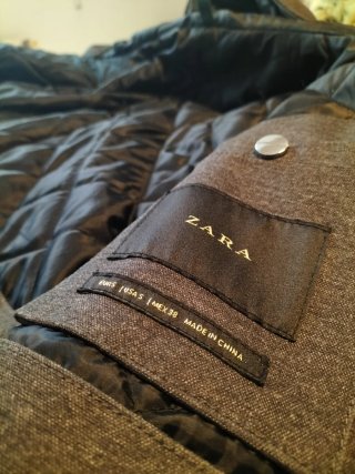 Abrigo Zara Hombre Gris