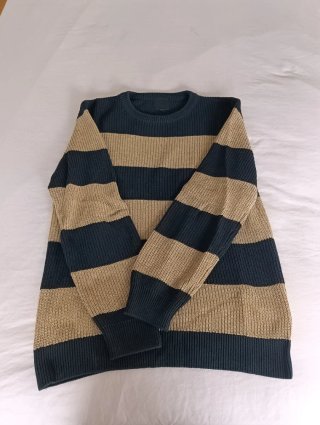 Jersey H&M rayas beige y negro azulado