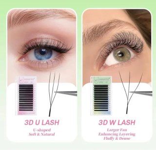 SIN ABRIR Extensiones Pestañas 9mm Forma Natural