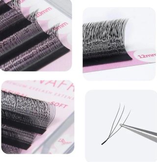 SIN ABRIR Extensiones Pestañas 9mm Forma Natural
