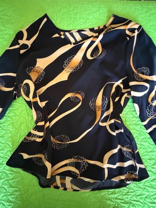Blusa donna con stampa oro