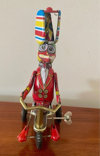 Pato de Hojalata a Cuerda Duck on Bike