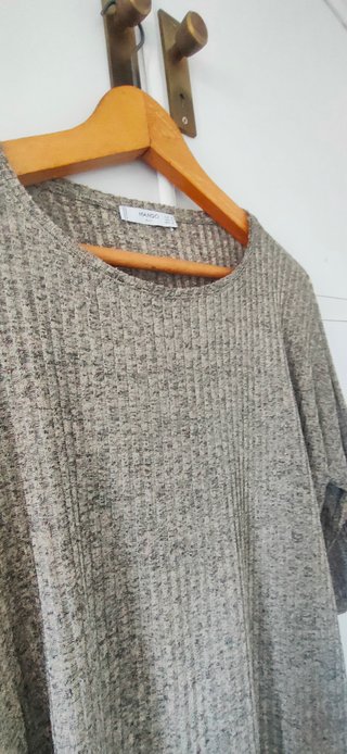 Jersey canalé Mango beige grisáceo