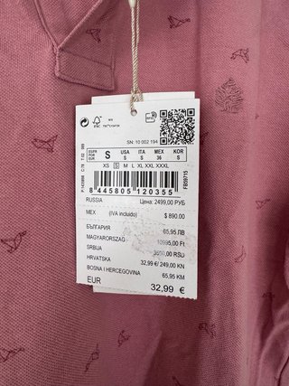 Polo Springfield rosa estampado