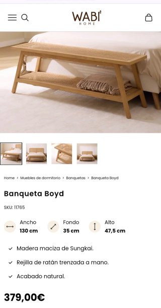 Banqueta Waby Home Rattan y Madera de sungkai