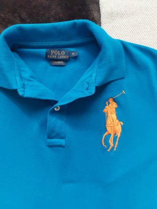 Polo Ralph Lauren Azul Big Pony Naranja Talla M