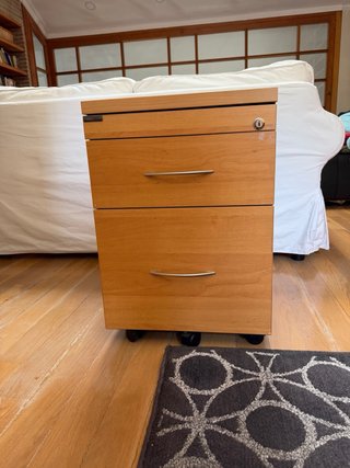 Mobile da ufficio con 2 cassetti in legno