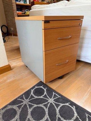 Mobile da ufficio con 2 cassetti in legno