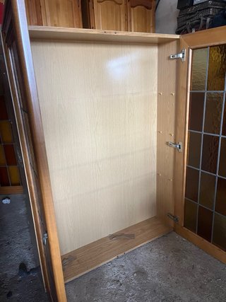Armarios puertas cristal madera 2 unidades.