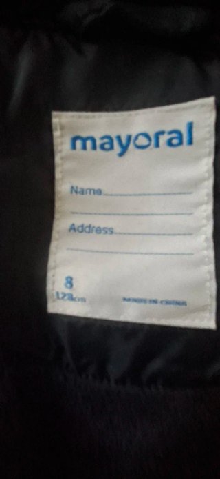 Chaqueta de niña acolchada, con capucha,  talla 8