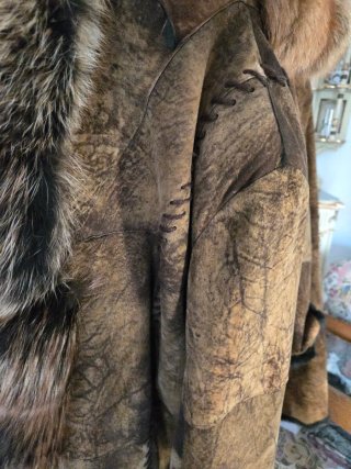 Cappotto lungo montone e volpe