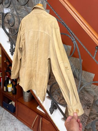Giacca in vera pelle scamosciata leggera vintage