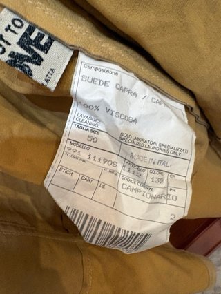 Giacca in vera pelle scamosciata leggera vintage