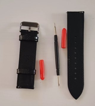 Correa de reloj negra con hebilla