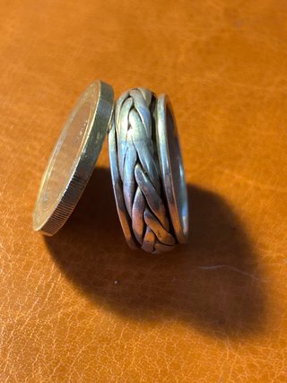 Anillo Plata 925 Trenzado Giratorio 7.5g