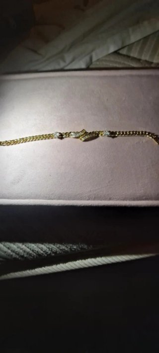 Pulsera laminada 14k con diamantes