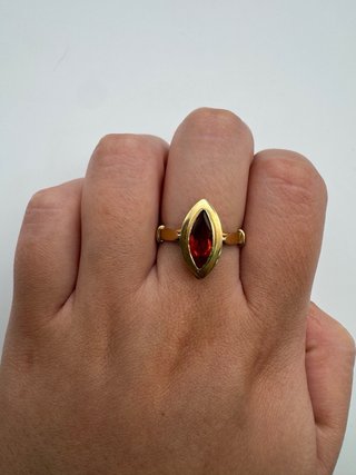 011-01-00605 ANILLO CITRINO NARANJA ORO 18K