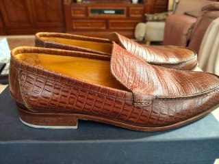 Mocasines Yanko Piel Marrón Cocodrilo