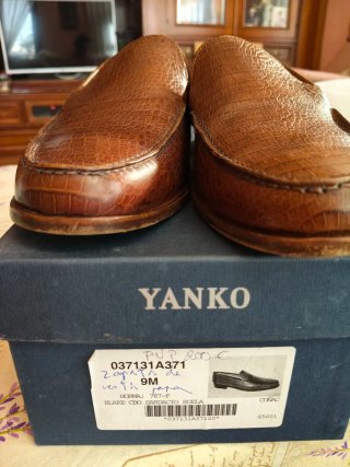 Mocasines Yanko Piel Marrón Cocodrilo