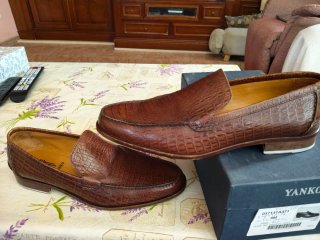 Mocasines Yanko Piel Marrón Cocodrilo