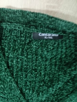 Cárdigan verde trenzado XL