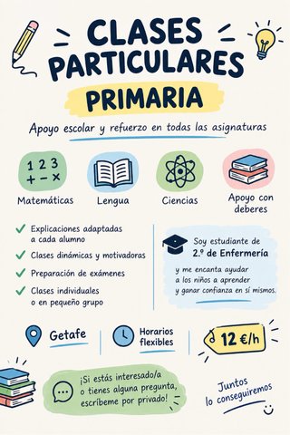 Clases particulares para Primaria o ESO en Getafe