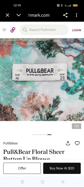 Blusa flores manga 3/4