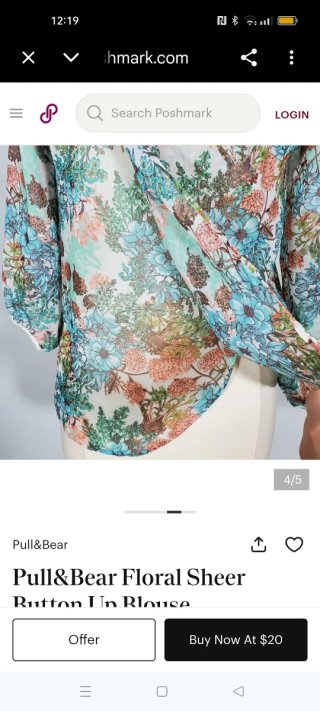 Blusa flores manga 3/4