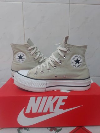 Zapatillas Converse T36 Plataforma Beige