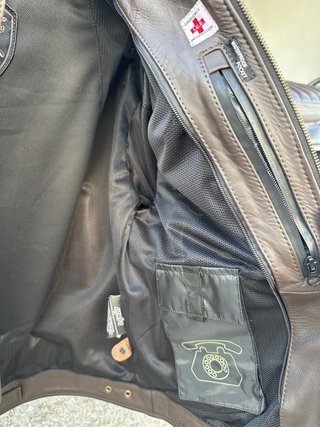 Chaqueta de cuero para moto con forro