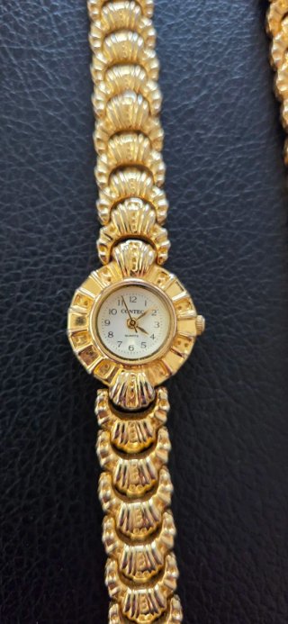 Reloj y pulsera vintage bisutería dorada
