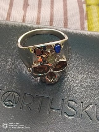 Anillo Calavera Plata Ley 925
