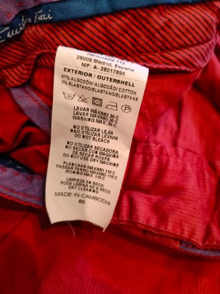 Pantalón Emidio Tucci Talla 60 Rojo