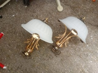 Lámparas de techo de cristal y metal