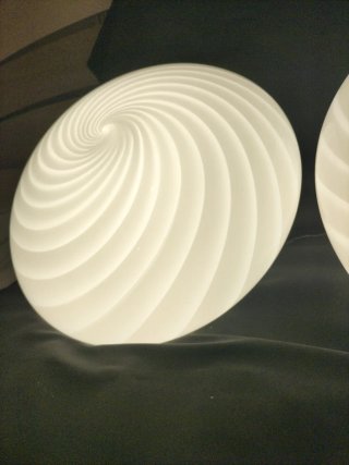 Coppia plafoniere Murano spirale anni '70