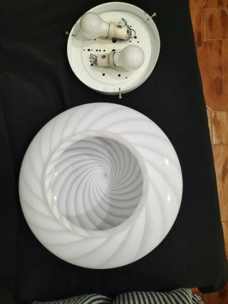 Coppia plafoniere Murano spirale anni '70