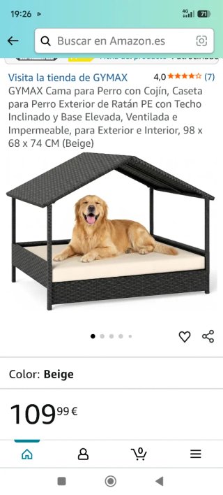 Cama para perro de ratán