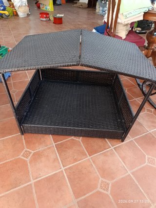 Cama para perro de ratán
