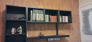 Regalo mueble de salón negro y marrón