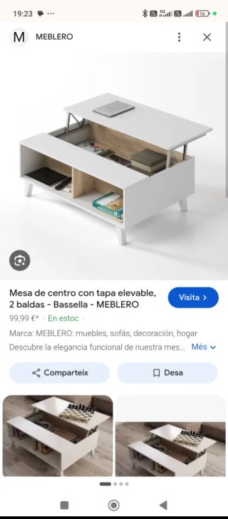 Mesa de centro elevable MEBLERO