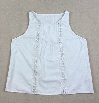 Camiseta Algodón Blanca Encaje