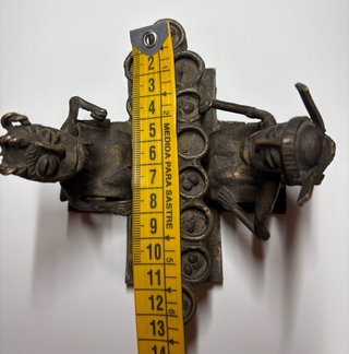 Escultura Africana de Bronce (Jugadores Mancala)