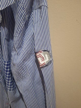 Camisa Rayas Azul y Blanca Hombre