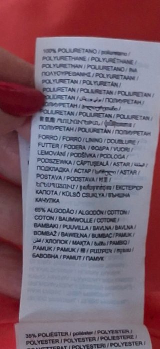Chubasquero de niña, de poliuretano, talla 7-8